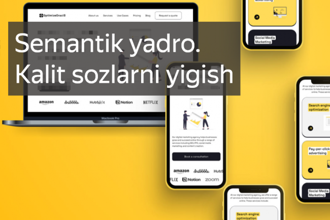 Semantik yadro. Kalit sozlarni yigish 1