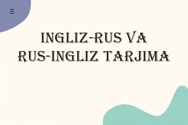 Ingliz-rus va rus-ingliz tarjima 1