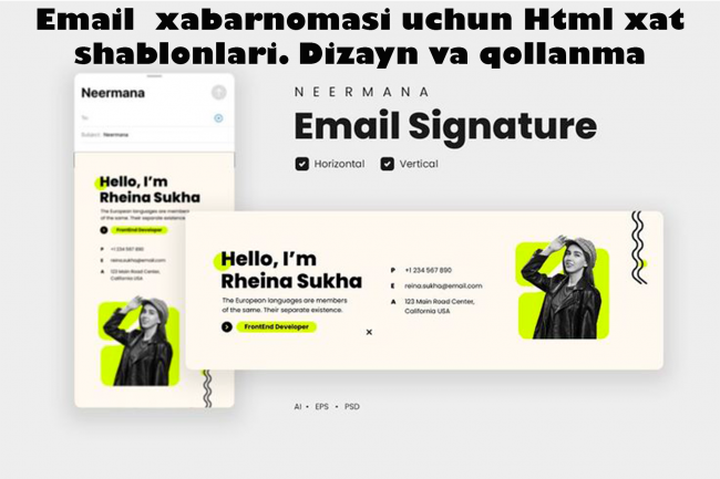 Email  xabarnomasi uchun Html xat shablonlari. Dizayn va qollanma 1