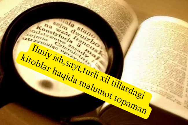 Ilmiy ish sayt turli xil tilldagi kitoblar haqida malumot topish 1