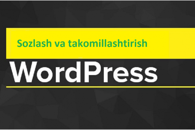 WordPressda saytlarni sozlash va takomillashtirish 1