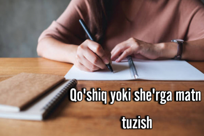 QOSHIQ yoki sherga MATN yozaman 1