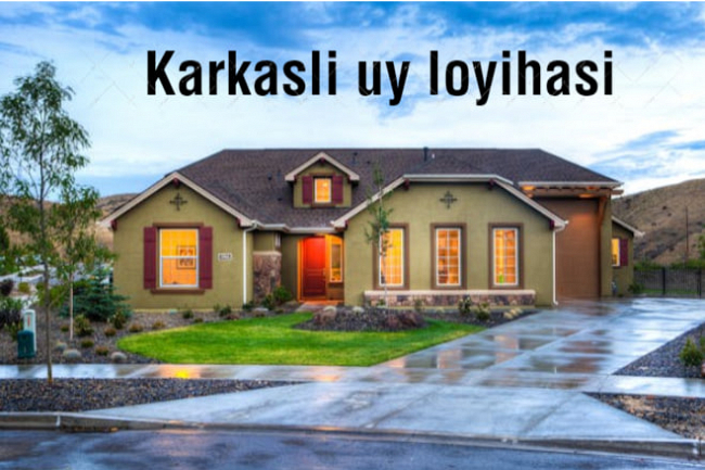 Karkasli uy loyihasi 194 kv.m. 1