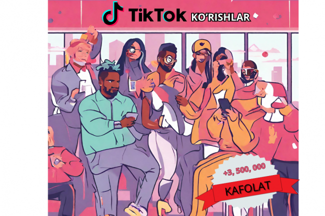 TikTok da 3 500 000 korishlar. Kafolat. Yechib olinmaydi. 1