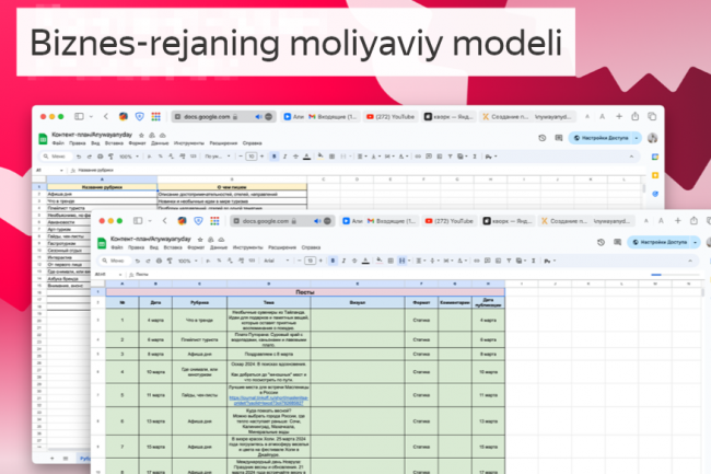 Biznes-rejaning moliyaviy modeli. Texnik-iqtisodiy asoslash 1