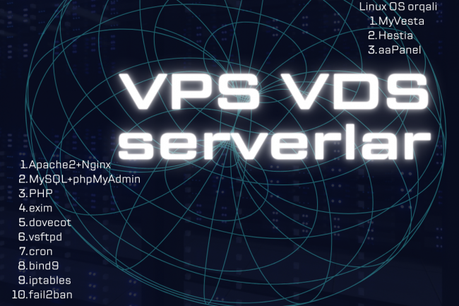 VPS VDS serverlarni Linux OT ga sozlayman, hosting ornatishda tejang 1
