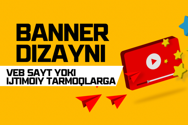 Veb sayt yoki ijtimoiy tarmoqlar uchun baner  1