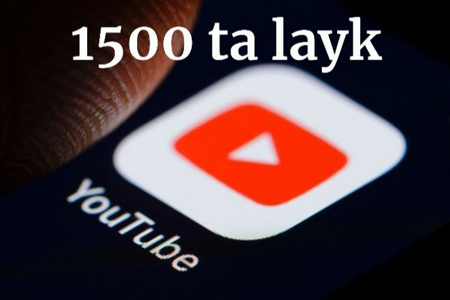 YouTube videosiga 1500 ta layk kafolati bilan 1