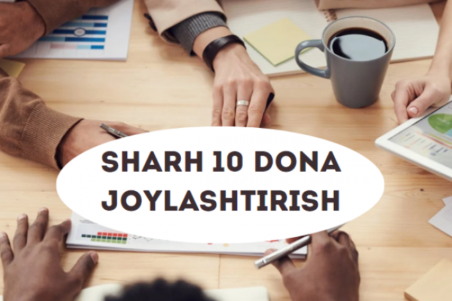 Sizning sharhlaringizni 10 donasini joylashtirib beraman 1