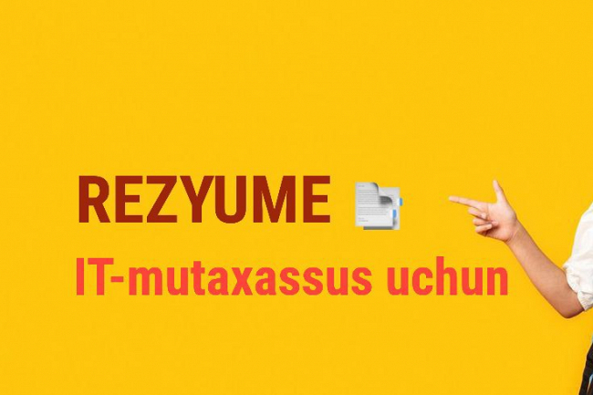 It mutaxassis uchun rezyume yarataman 1