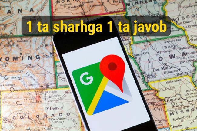 Google xaritada 1 ta sharhga 1 ta javob 1