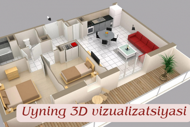 Uyning 3D vizualizatsiyasi 1