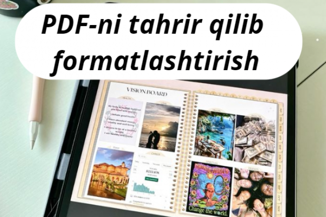 Uzgartirishlar kiritish togirlash PDF-ni tahrir qilib formatlashtirish 1