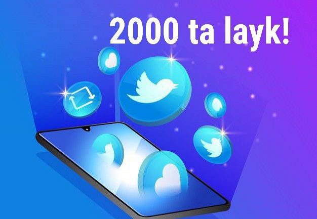 Twitterdagi postlaringiz uchun 2000 ta layk. Kafolat 1