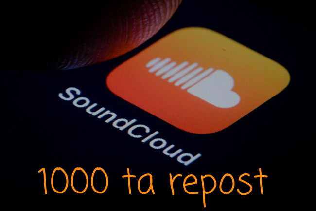 Soundcloud uchun 1000 ta repost 1