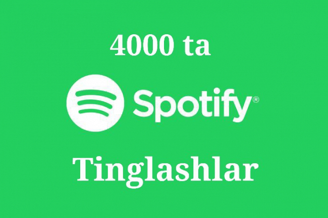 Spotifyda qoshiq uchun 4000 ta tinglashlar  1