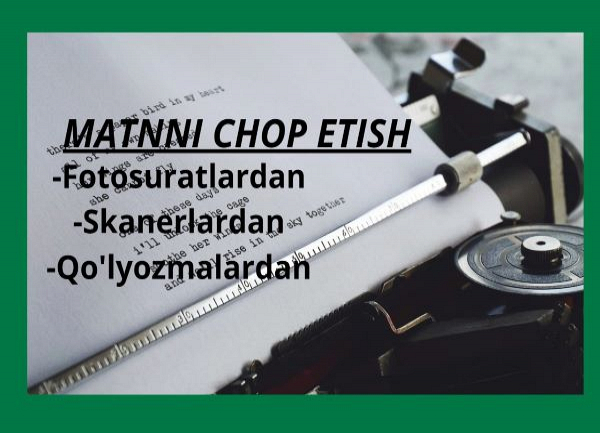 PDF skanerlar, fotosuratlar, qolyozmalardan matnni qayta chop etish 1