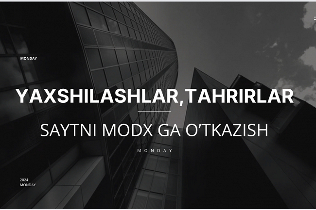 Yaxshilashlar, tahrirlar, saytni ModX ga otkazish 1