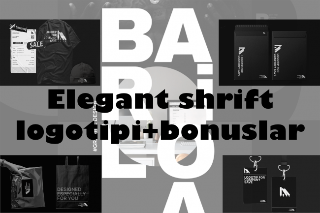 Elegant shrift logotipi+bonuslar. Logotip dizayni 1