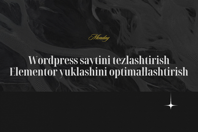 Wordpress saytini tezlashtirish Elementor yuklanishini optimalashtiris 1