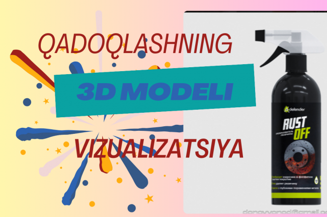 Qadoqlashning 3D modeli, mahsulotni qadoqlash vizualizatsiyasi 1
