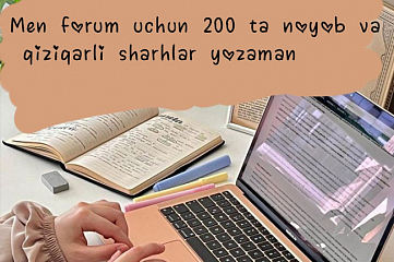 Men forum uchun 200 ta noyob va qiziqarli sharhlar yozaman