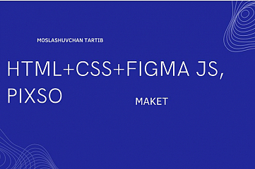 Moslashuvchan tartib HTML + CSS + JS Figma, Pixso