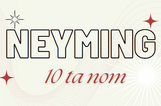 Kalitli Neyming. 10 ta nom