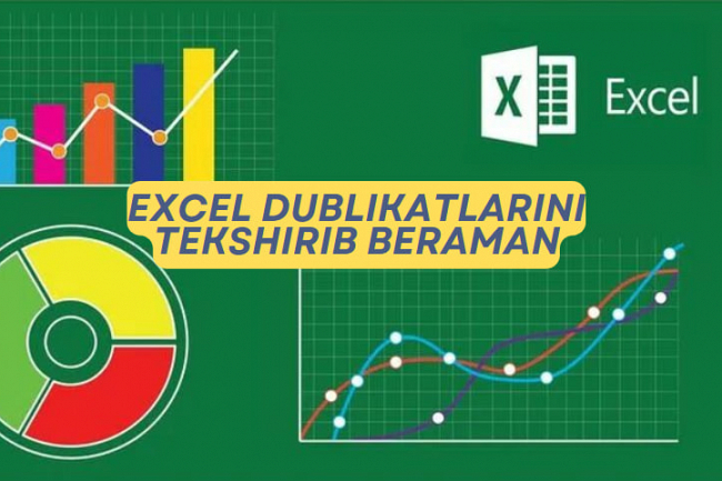 Excel dublikatlarini tekshirib beraman
