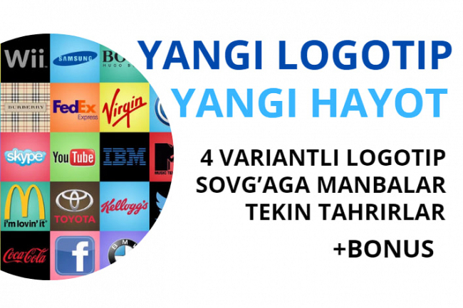 Logotip dizayni. Logotip ishlab chiqish. Cheksiz tahrirlar. Yangi logo