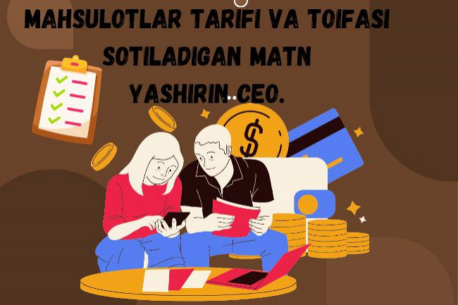 Kategoriya va mahsulotlar tasviri - sotiladigan matnlar+yashirin CEO