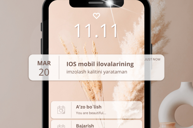 IOS ilovalarining imzolash kalitini yarataman