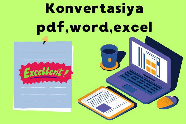 PDF formatdan WORD EXCEL jpg va boshqalarga otkazaman