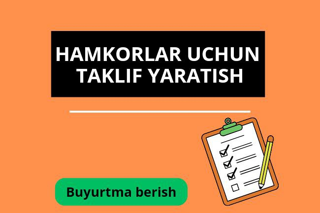 Hamorlar uchun tijorat taklifi yaratish