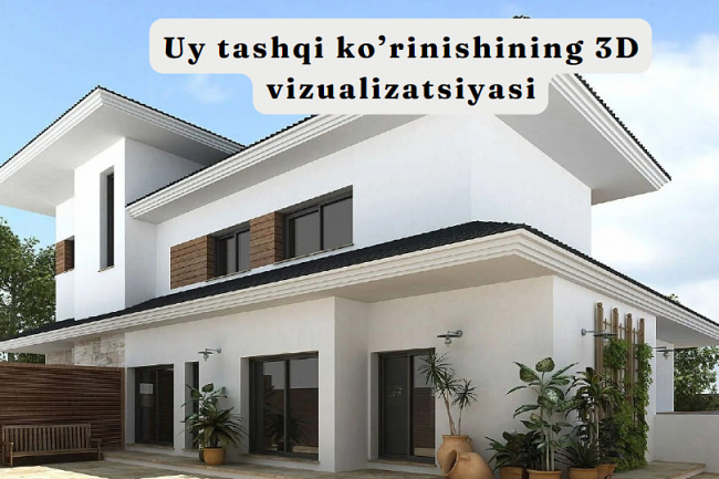 Uy tashqi korinishining 3D vizualizatsiyasi
