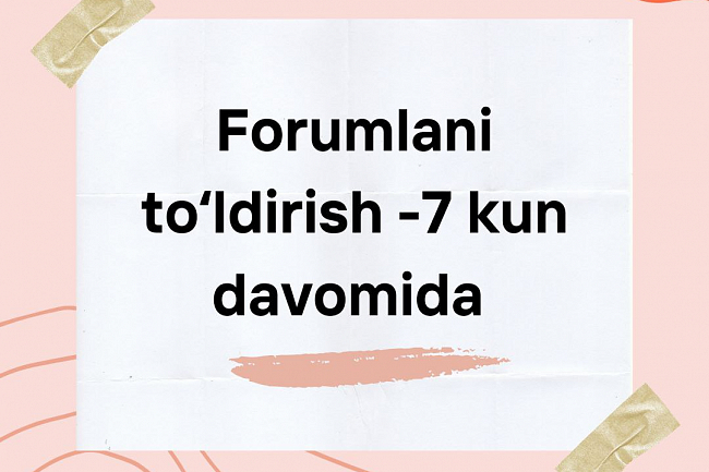 Hafta davomida forumlarni toldirish