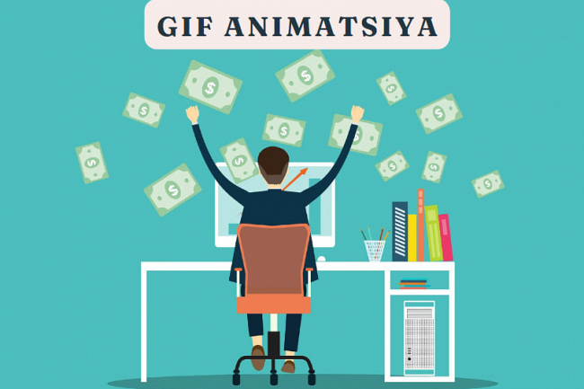 GIF animatsiyasini yaratib beraman