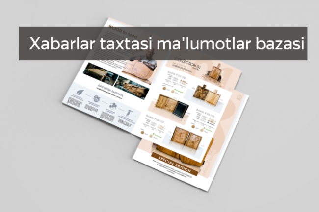 Eloningizni xabarlar taxtasi malumotlar bazasiga joylashtiramiz