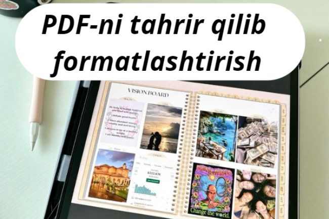 Uzgartirishlar kiritish togirlash PDF-ni tahrir qilib formatlashtirish