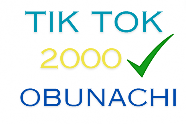 TikTok-da Kafolat bilan 2000 ta obunachi. Super taklif.