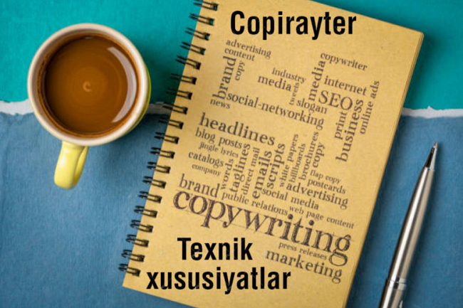 Kopirayter uchun texnik xususiyatlar