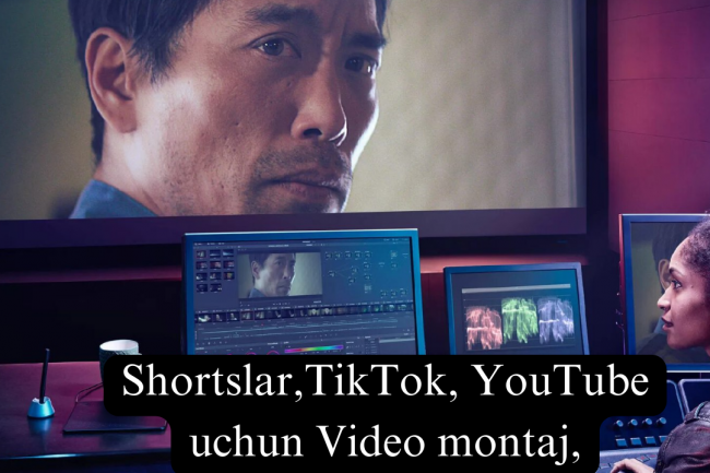Shortslar,TikTok, YouTube uchun Video montaj,