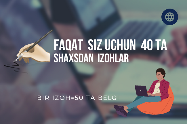 Sizning saytingizga 40 izoh yaratish