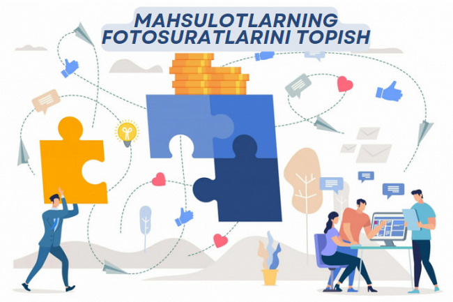 Mahsulotlarning fotosuratlarini nomi va kodi boyicha topib beraman