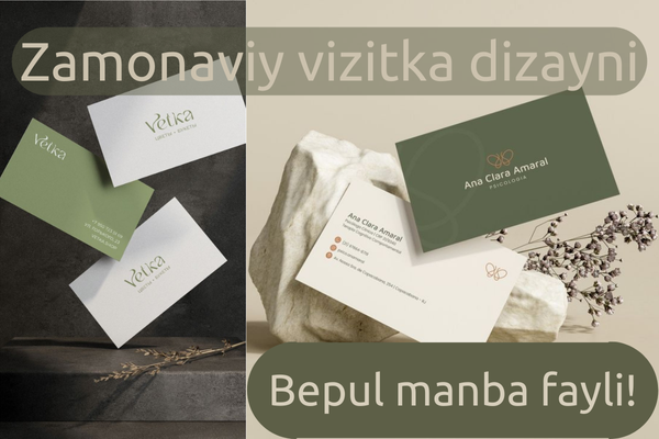 Zamonaviy vizitka dizayni. Bepul manba fayli