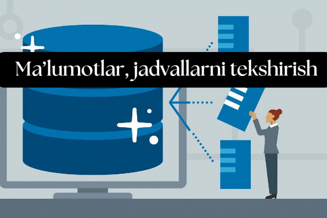 Malumotlar, jadvallarni tekshirish