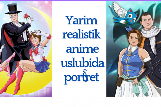 Yarim realistik anime uslubida portret chizaman