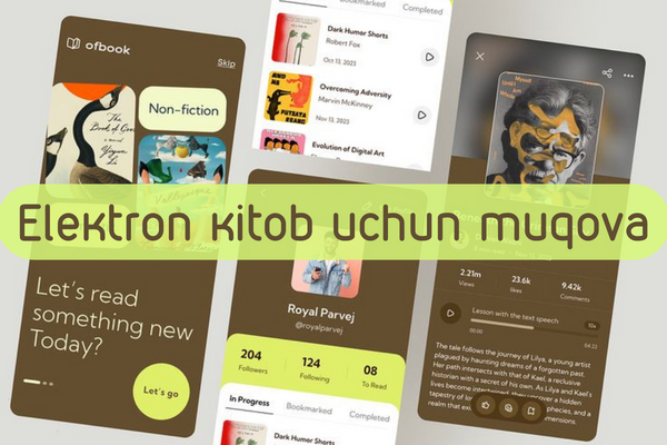Elektron kitob uchun muqovani yarataman