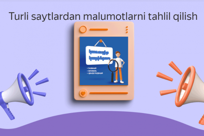 Turli saytlardan malumotlarni tahlil qilish