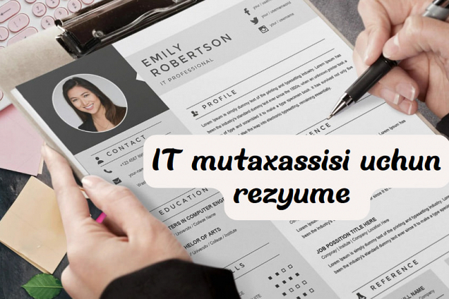 IT mutaxassisi uchun rezyume yaratib beraman